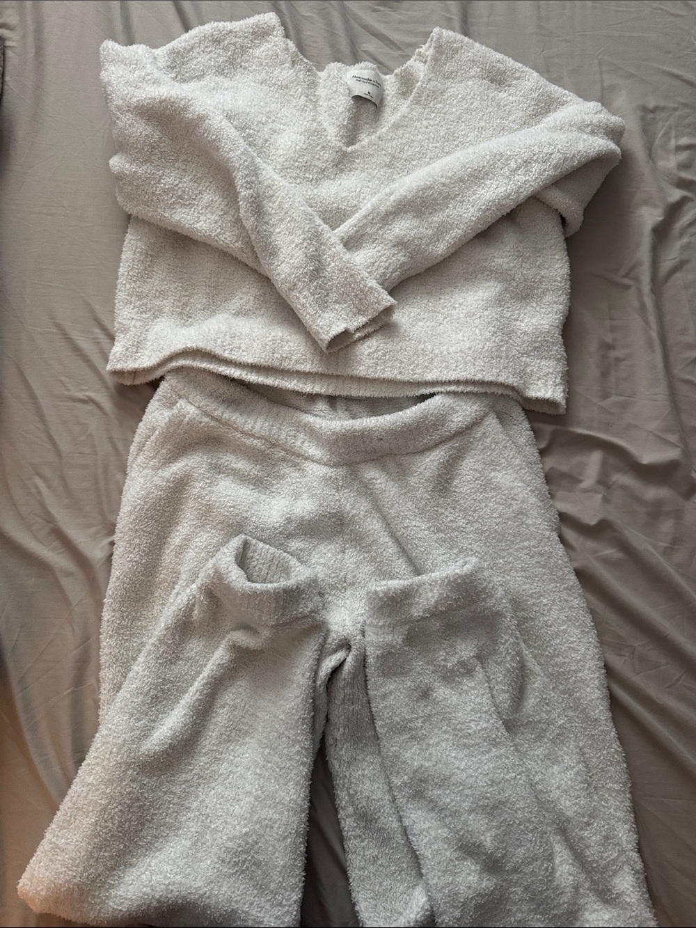 Abercrombie & Fitch Cream Plush Fleece Top